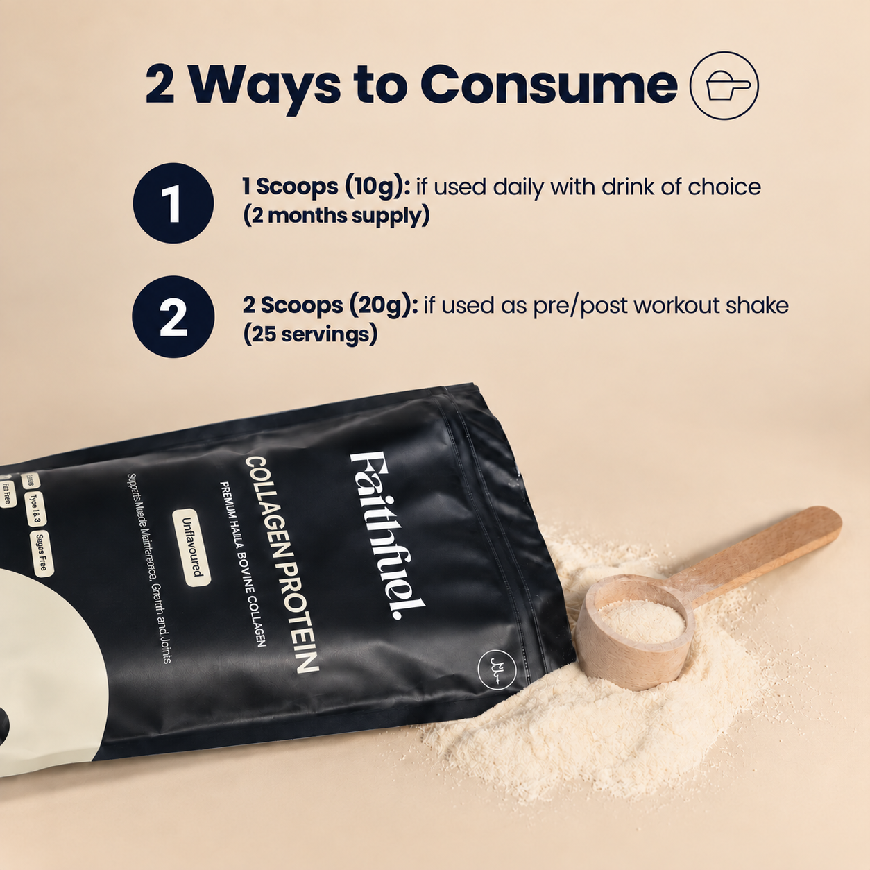 Halal Collagen Protein (500g): 2 Month Supply